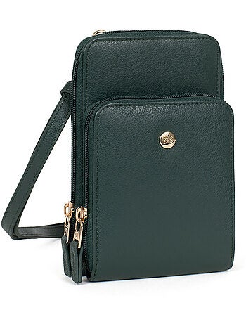 Pochette téléphone avec portecartes Stop RFID Cuir LUNA