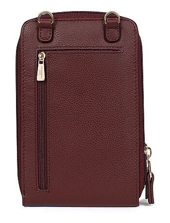 Pochette téléphone avec portecartes Stop RFID Cuir LUNA