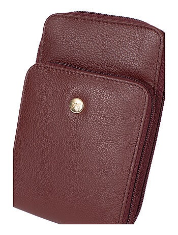 Pochette téléphone avec portecartes Stop RFID Cuir LUNA