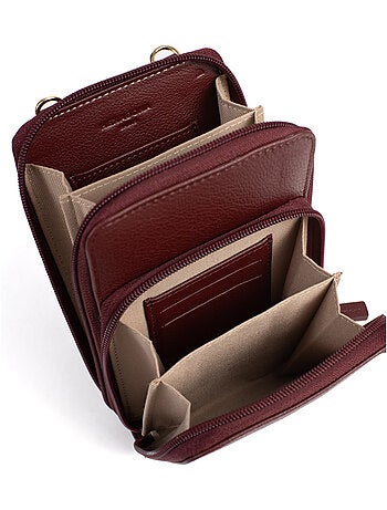 Pochette téléphone avec portecartes Stop RFID Cuir LUNA