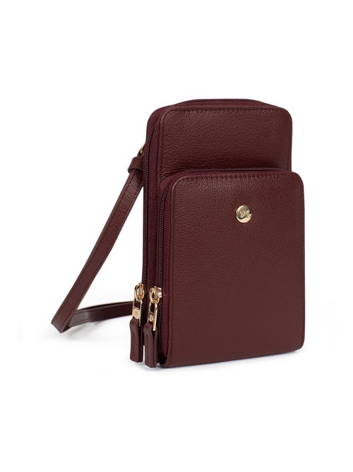 Pochette téléphone avec portecartes  Stop RFID  Cuir LUNA - Kiabi