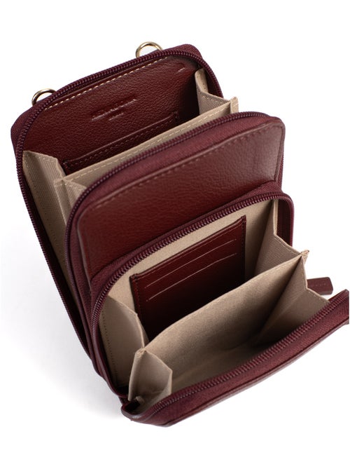 Pochette téléphone avec portecartes  Stop RFID  Cuir LUNA - Kiabi