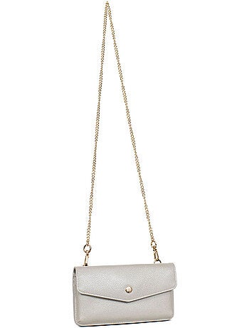 Pochette téléphone avec portefeuille 1 volet Stop RFID Cuir LUNA
