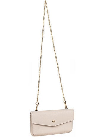 Pochette téléphone avec portefeuille 1 volet stop rfid cuir luna hexagona