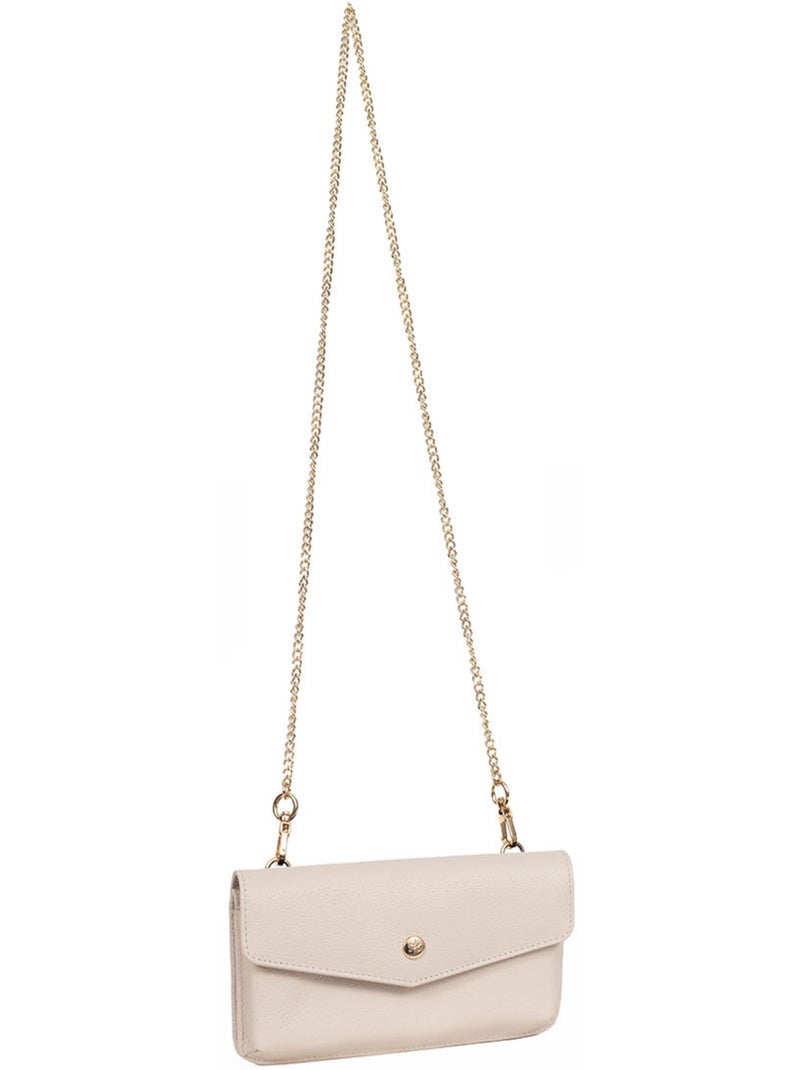 Pochette téléphone avec portefeuille  1 volet  stop rfid  cuir luna hexagona Ivoire - Kiabi