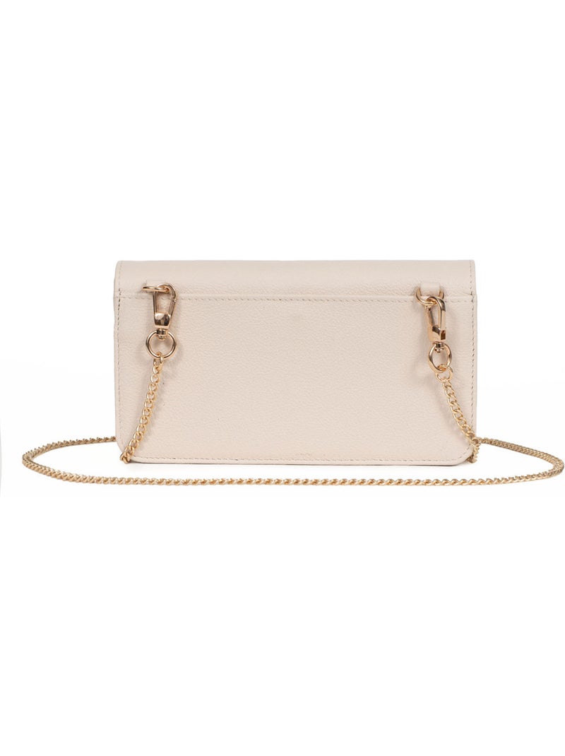 Pochette téléphone avec portefeuille  1 volet  stop rfid  cuir luna hexagona Ivoire - Kiabi