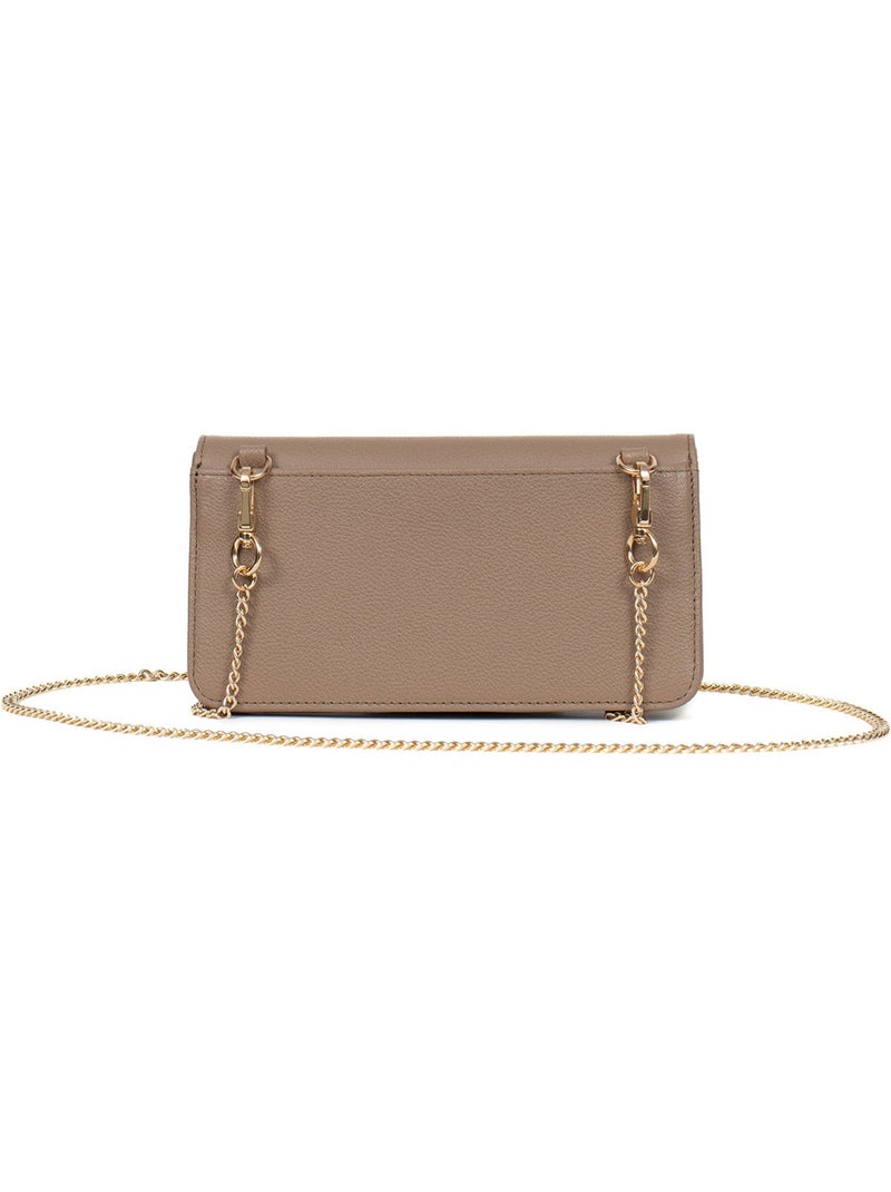 Pochette téléphone avec portefeuille  1 volet  Stop RFID  Cuir LUNA Marron clair - Kiabi