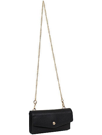 Pochette téléphone avec portefeuille 1 volet Stop RFID Cuir LUNA
