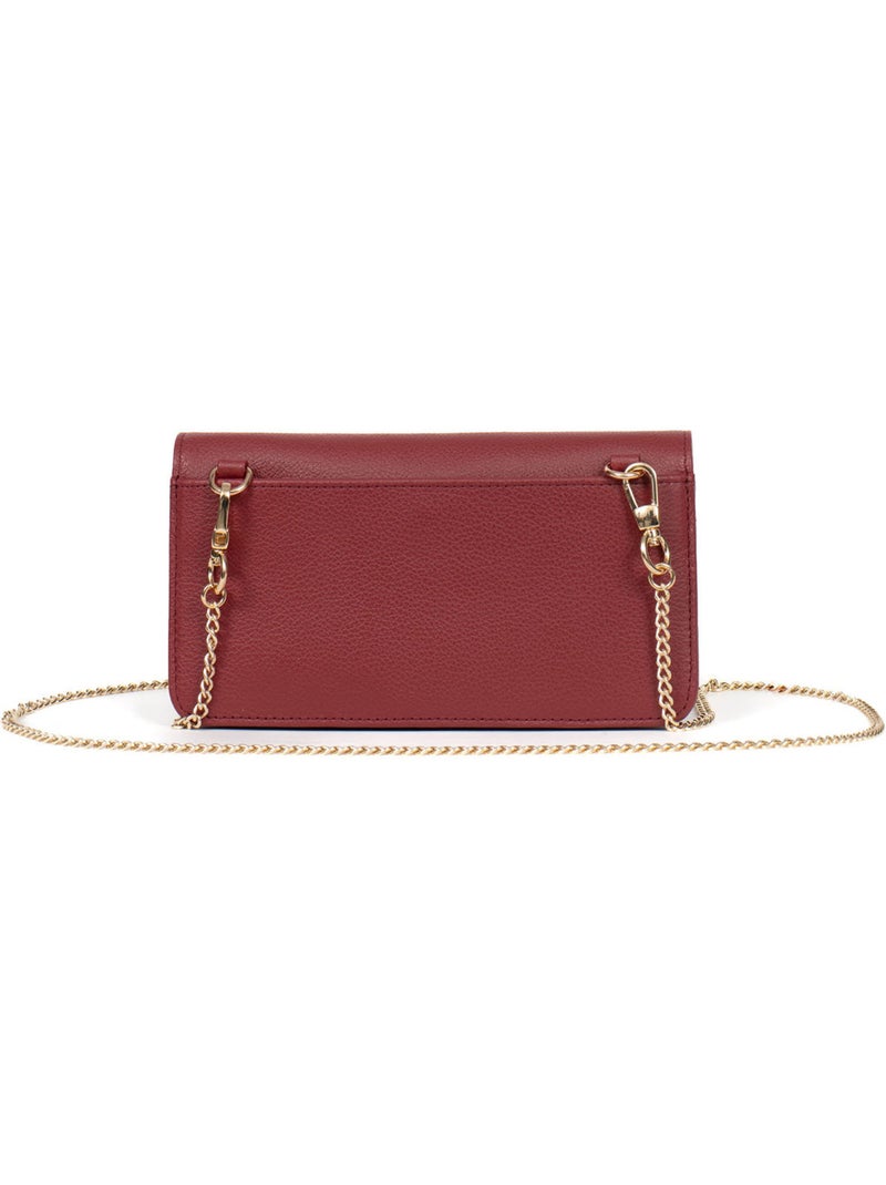 Pochette téléphone avec portefeuille  1 volet  Stop RFID  Cuir LUNA Rouge carmin - Kiabi