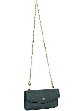 Pochette téléphone avec portefeuille 1 volet Stop RFID Cuir LUNA