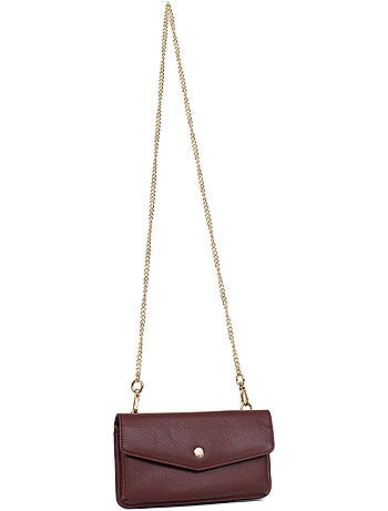 Pochette téléphone avec portefeuille 1 volet Stop RFID Cuir LUNA