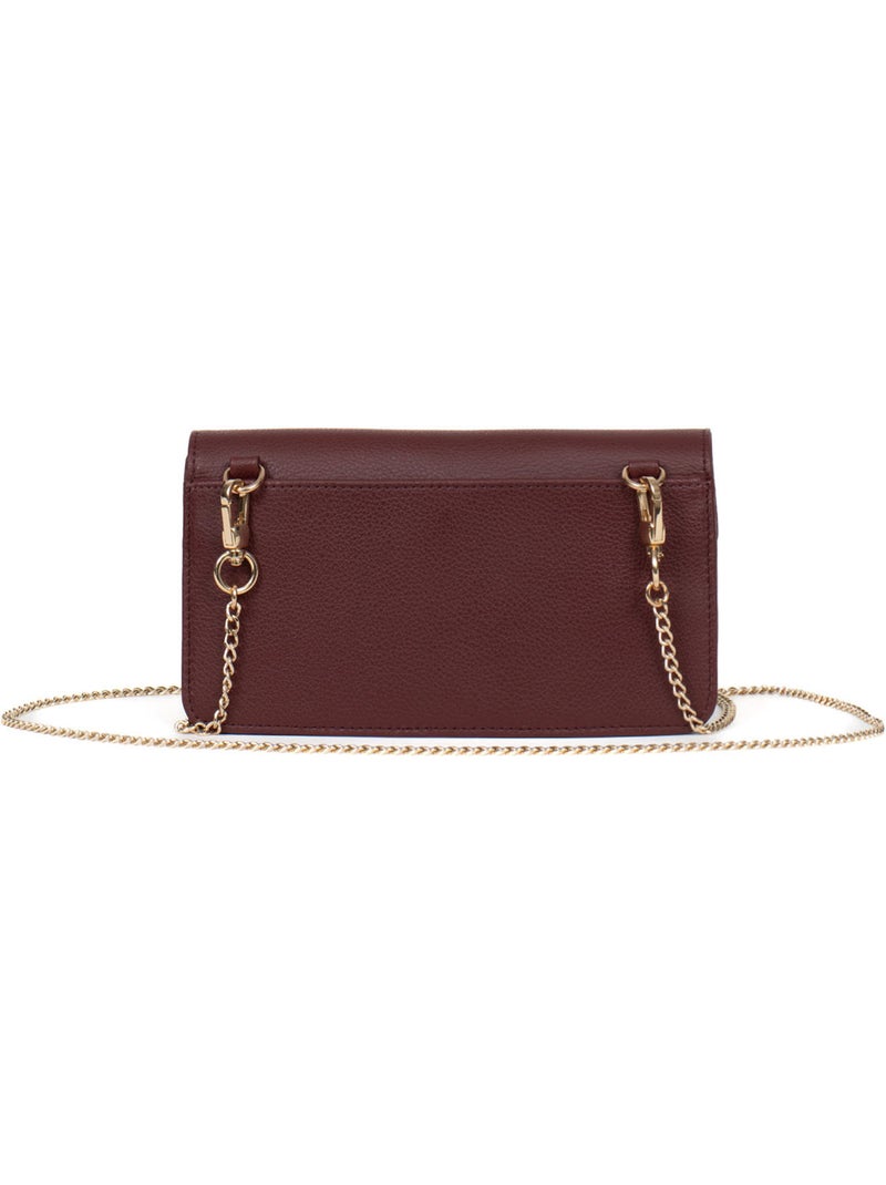 Pochette téléphone avec portefeuille  1 volet  Stop RFID  Cuir LUNA Violet prune - Kiabi
