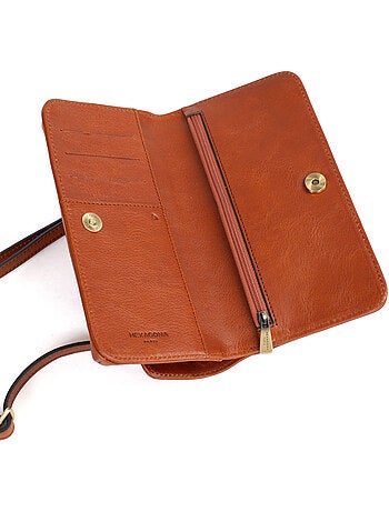 Pochette téléphone avec portefeuille 1 volet Stop RFID Cuir ONDINE
