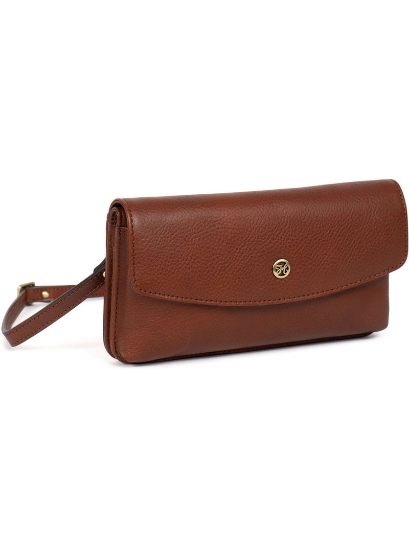 Pochette téléphone avec portefeuille  1 volet  Stop RFID  Cuir ONDINE Marron - Kiabi