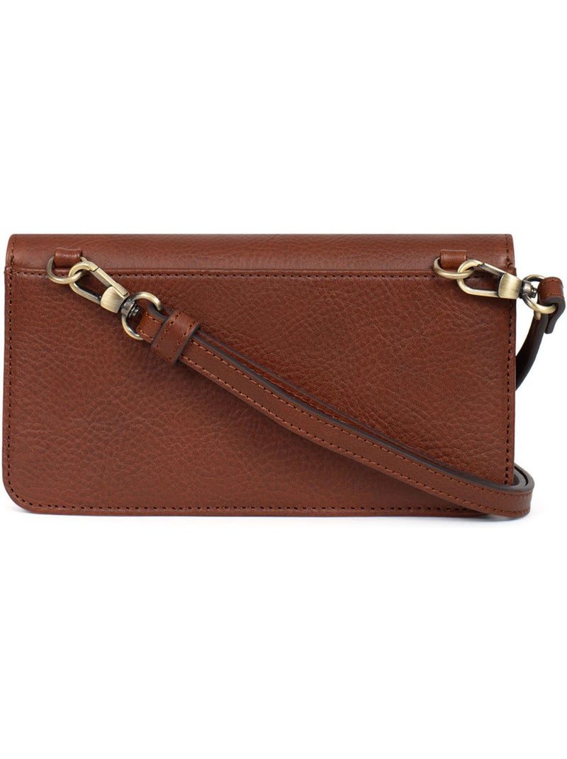 Pochette téléphone avec portefeuille  1 volet  Stop RFID  Cuir ONDINE Marron - Kiabi