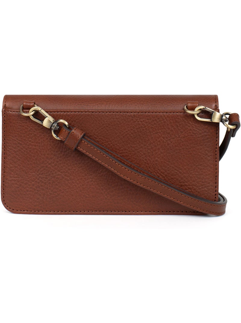 Pochette téléphone avec portefeuille  1 volet  Stop RFID  Cuir ONDINE Marron - Kiabi