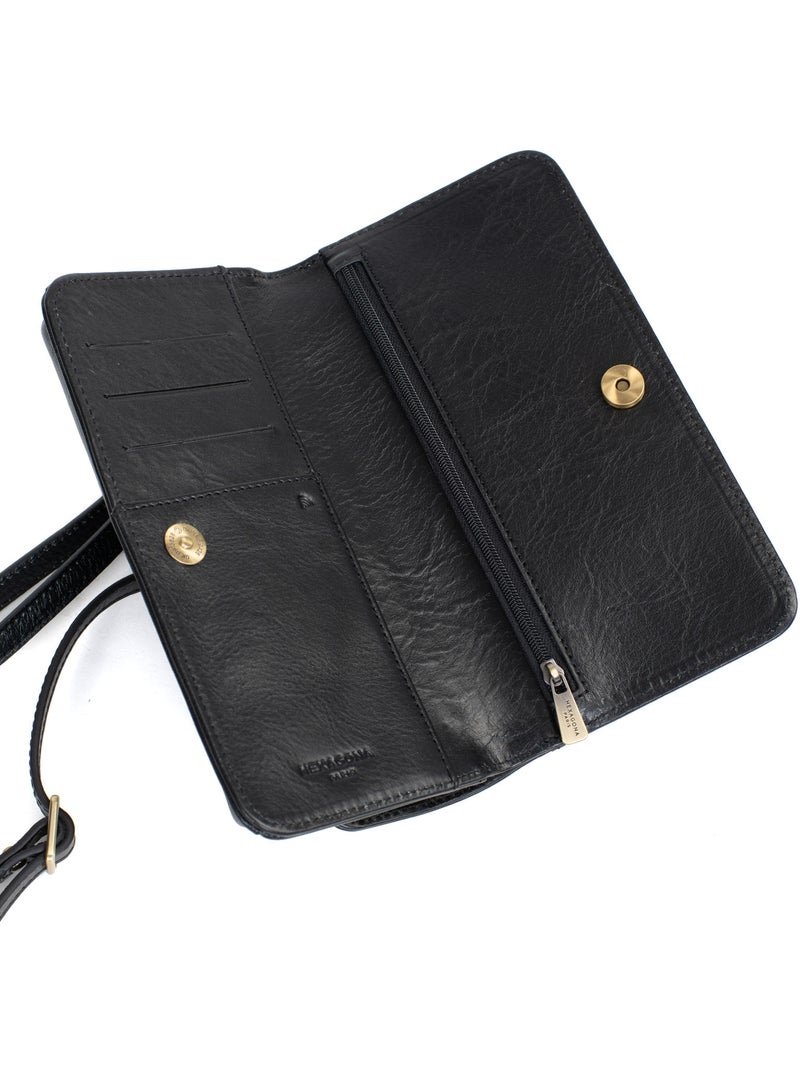 Pochette téléphone avec portefeuille  1 volet  Stop RFID  Cuir ONDINE Noir - Kiabi