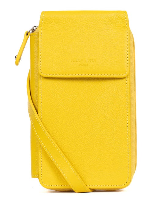 Pochette téléphone avec portefeuille  Cuir CONFORT - Kiabi
