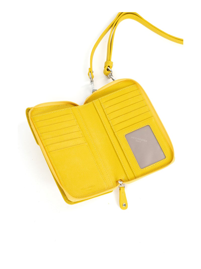 Pochette téléphone avec portefeuille  Cuir CONFORT Jaune - Kiabi