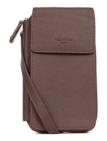 Pochette téléphone avec portefeuille Cuir CONFORT