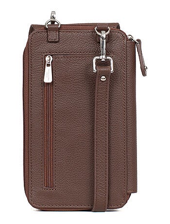 Pochette téléphone avec portefeuille Cuir CONFORT