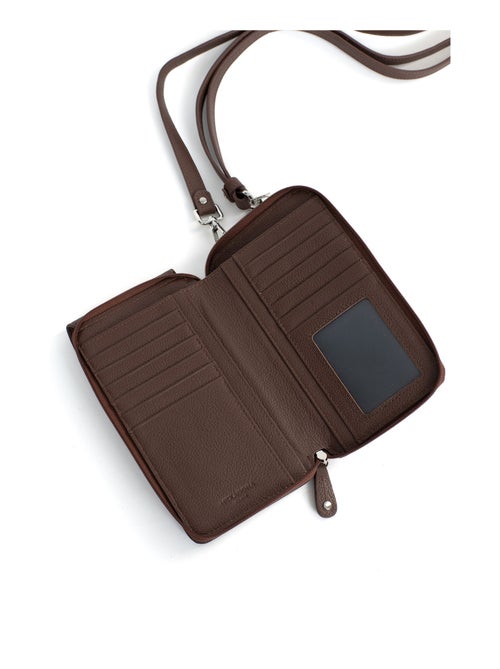 Pochette téléphone avec portefeuille  Cuir CONFORT - Kiabi