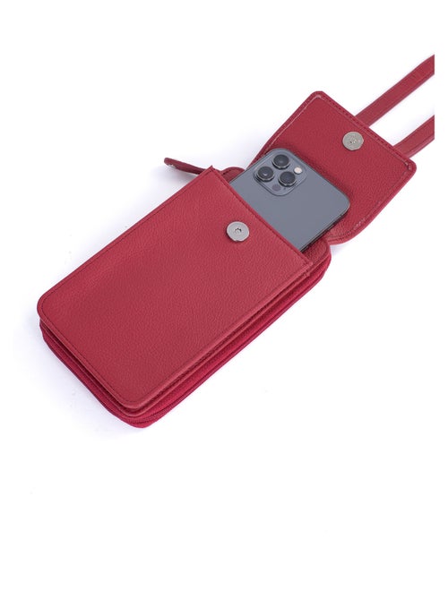 Pochette téléphone avec portefeuille  Cuir CONFORT - Kiabi