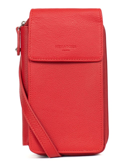 Pochette téléphone avec portefeuille  Cuir CONFORT - Kiabi