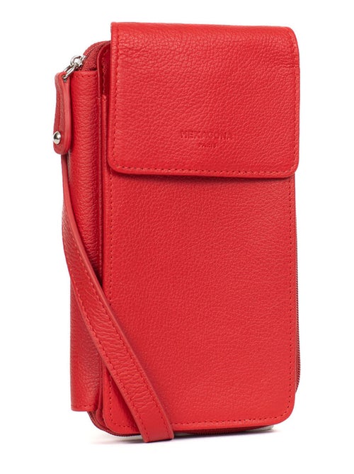Pochette téléphone avec portefeuille  Cuir CONFORT - Kiabi