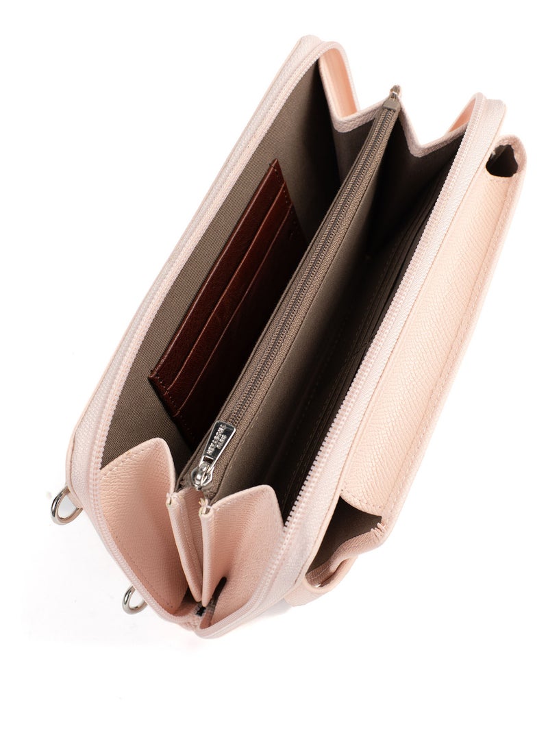 Pochette téléphone avec portefeuille  Stop RFID AVA Beige - Kiabi