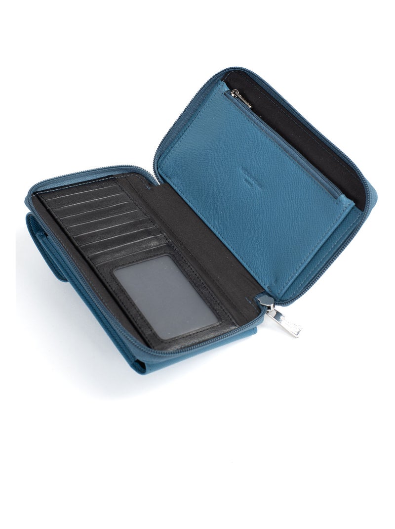 Pochette téléphone avec portefeuille  Stop RFID AVA Bleu - Kiabi