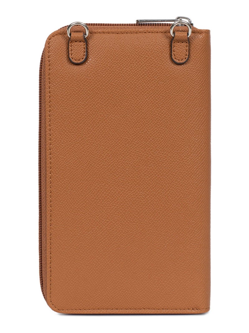 Pochette téléphone avec portefeuille  Stop RFID AVA Marron caramel - Kiabi