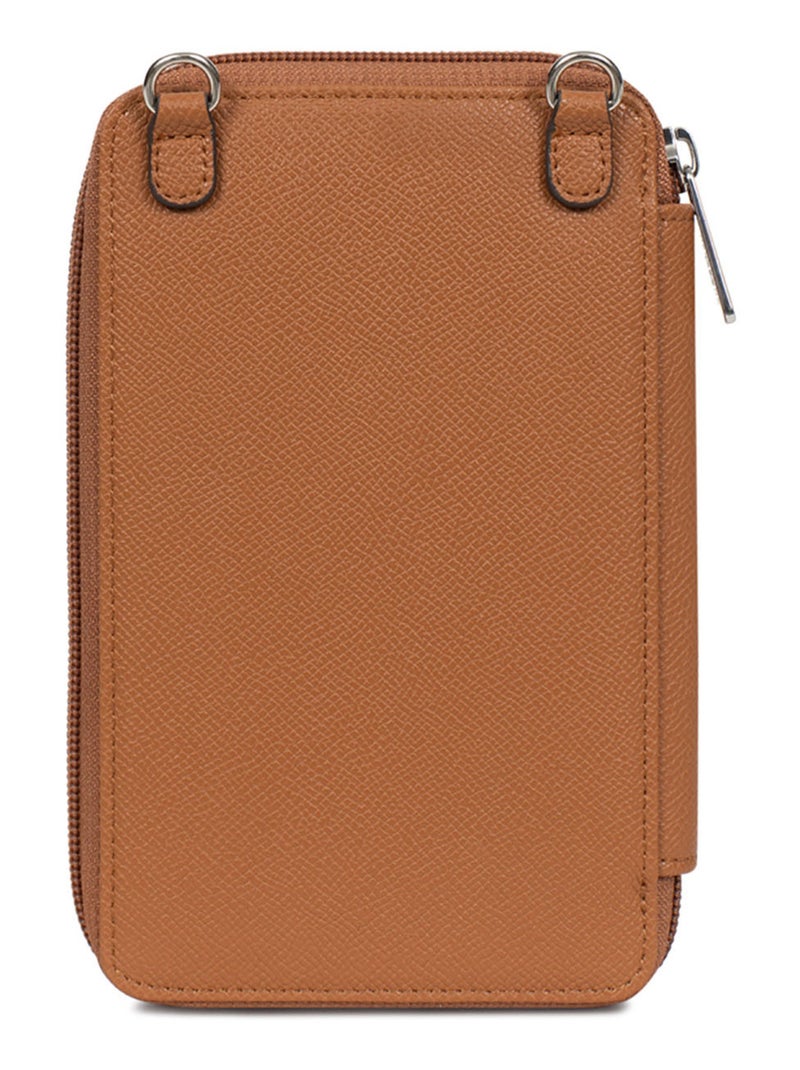 Pochette téléphone avec portefeuille  Stop RFID AVA Marron caramel - Kiabi