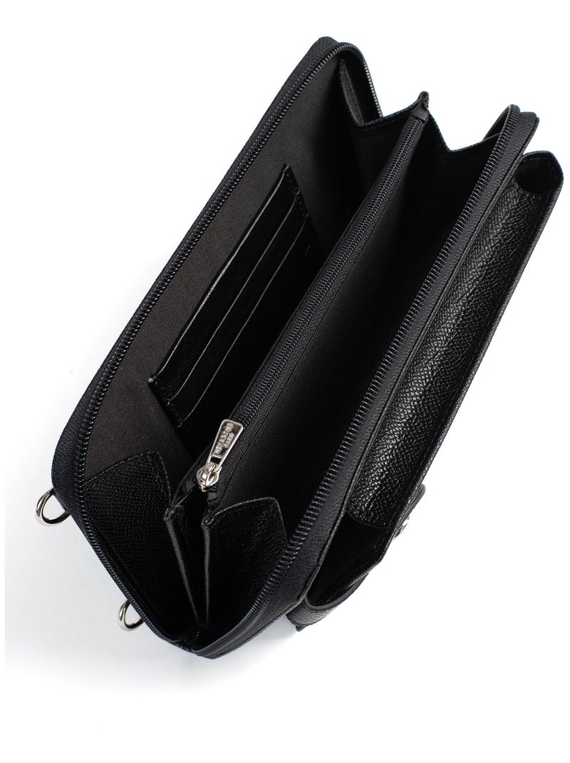 Pochette téléphone avec portefeuille  Stop RFID AVA Noir - Kiabi