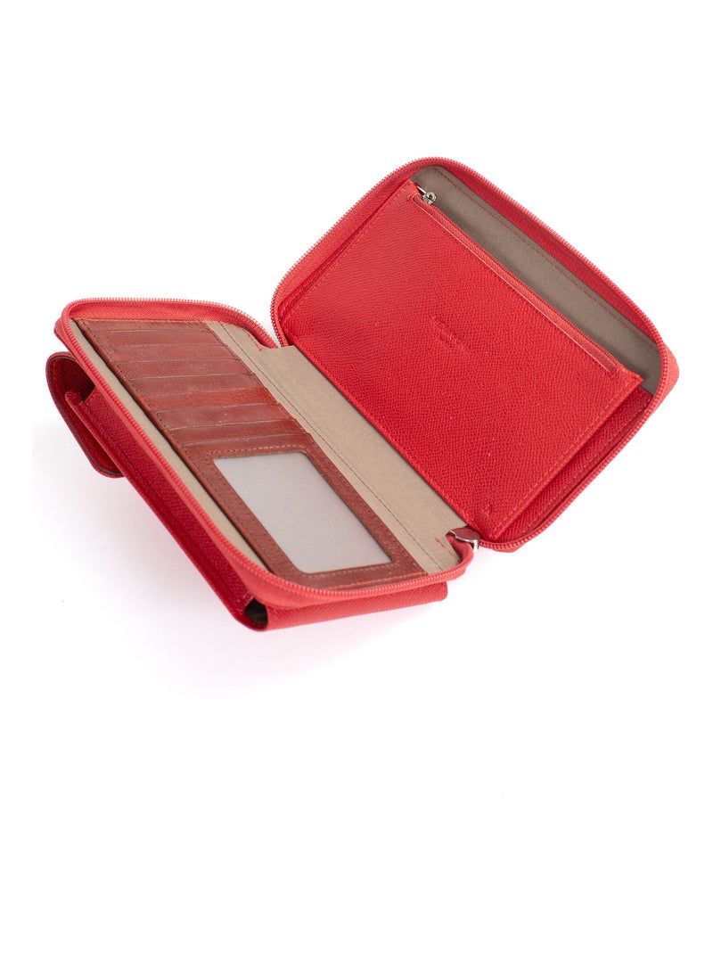 Pochette téléphone avec portefeuille  Stop RFID AVA Rouge - Kiabi