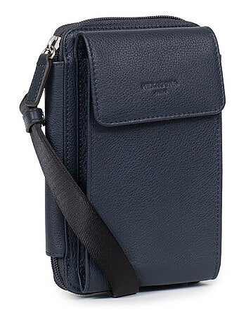 Pochette téléphone avec portefeuille stop rfid cuir confort hexagona
