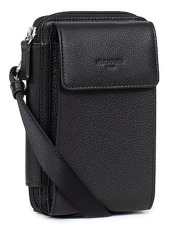 Pochette téléphone avec portefeuille stop rfid cuir confort hexagona