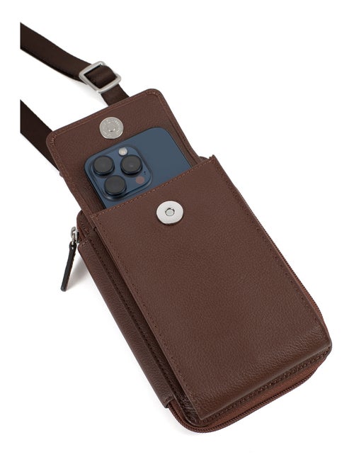 Pochette téléphone avec portefeuille  Stop RFID  Cuir CONFORT - Kiabi
