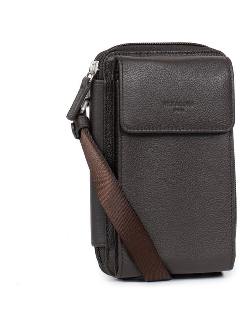 Pochette téléphone avec portefeuille  Stop RFID  Cuir CONFORT - Kiabi