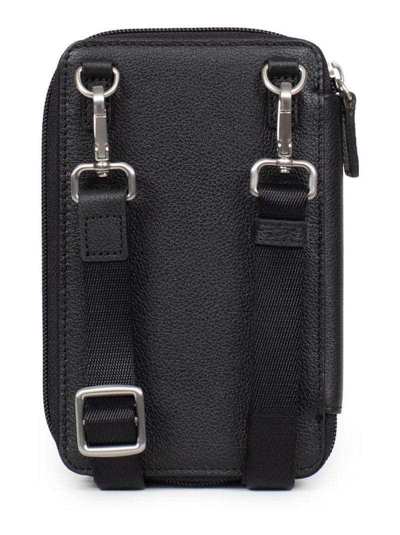 Pochette téléphone avec portefeuille  Stop RFID  Cuir CONFORT Noir - Kiabi