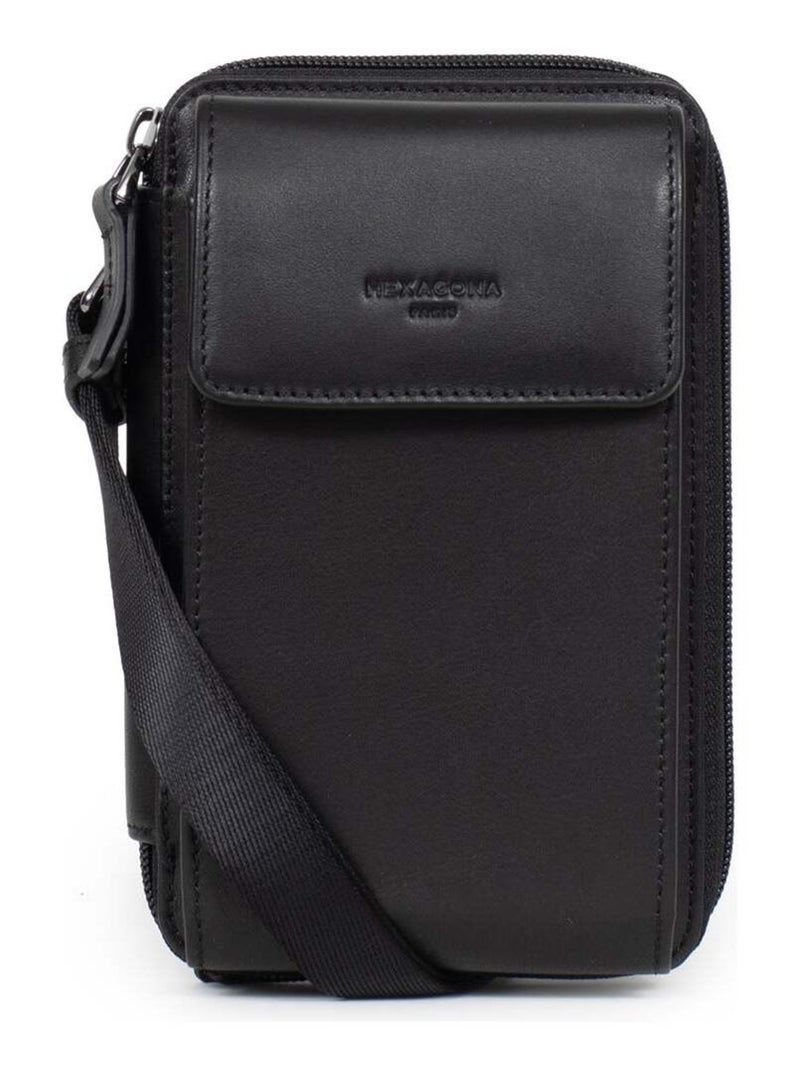 Pochette téléphone avec portefeuille  Stop RFID  Cuir SOFT STUDIO Noir - Kiabi