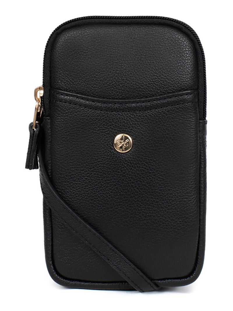 Pochette téléphone  Cuir LUNA Noir - Kiabi