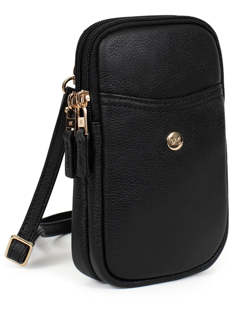 Pochette téléphone  Cuir LUNA Noir - Kiabi