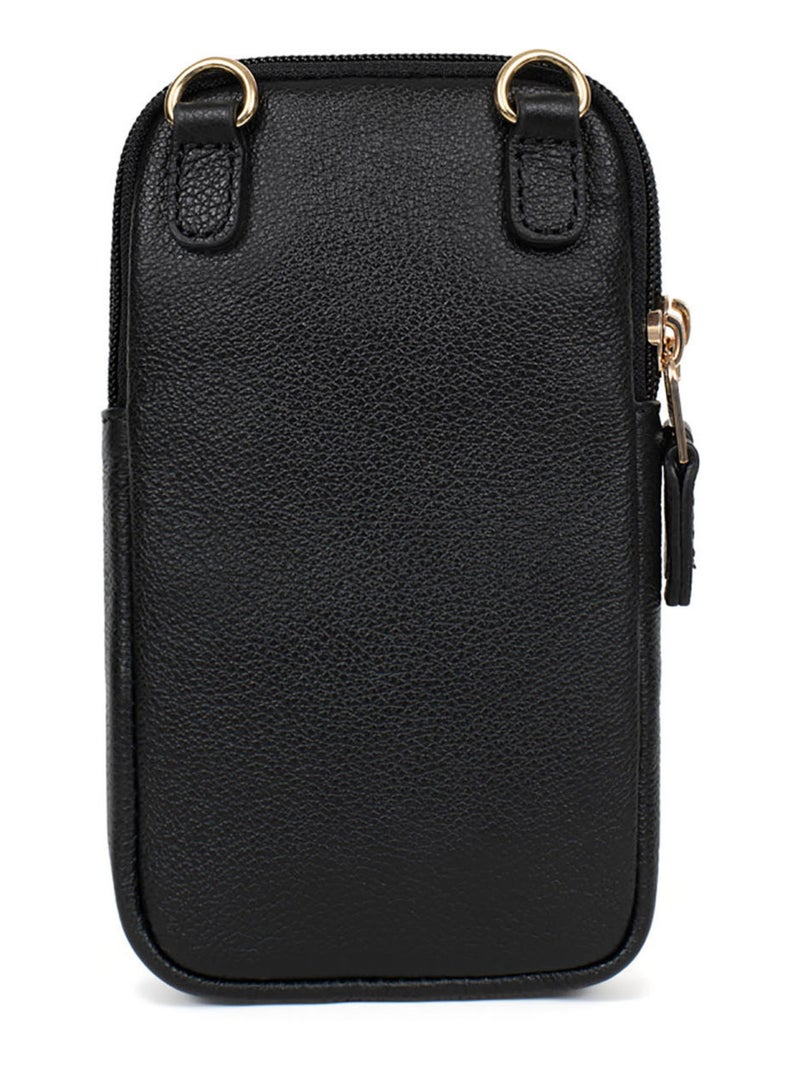 Pochette téléphone  Cuir LUNA Noir - Kiabi
