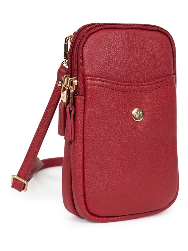 Pochette téléphone  Cuir LUNA Rouge foncé - Kiabi