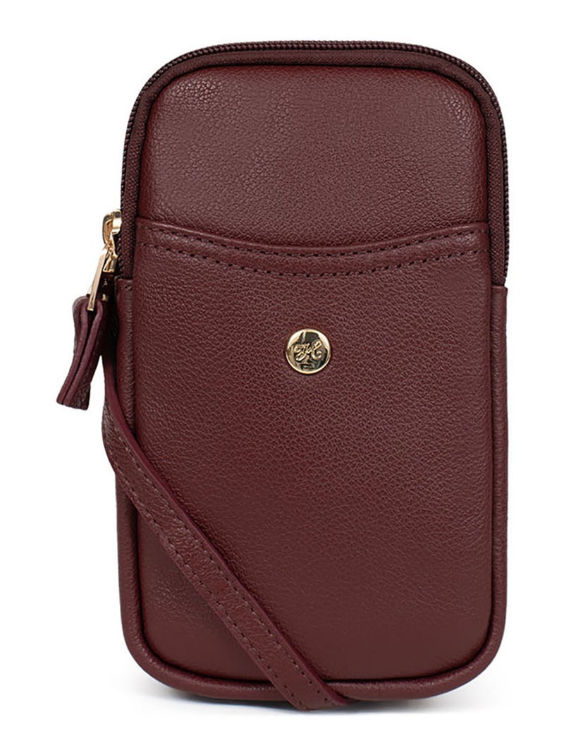 Pochette téléphone  Cuir LUNA Violet prune - Kiabi
