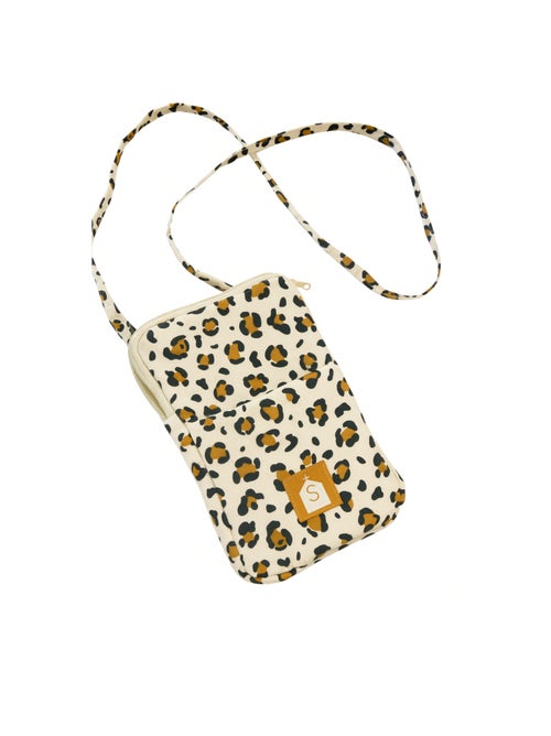 Pochette téléphone en gaze de coton matelassée imprimé Léopard - SAUTHON - Kiabi