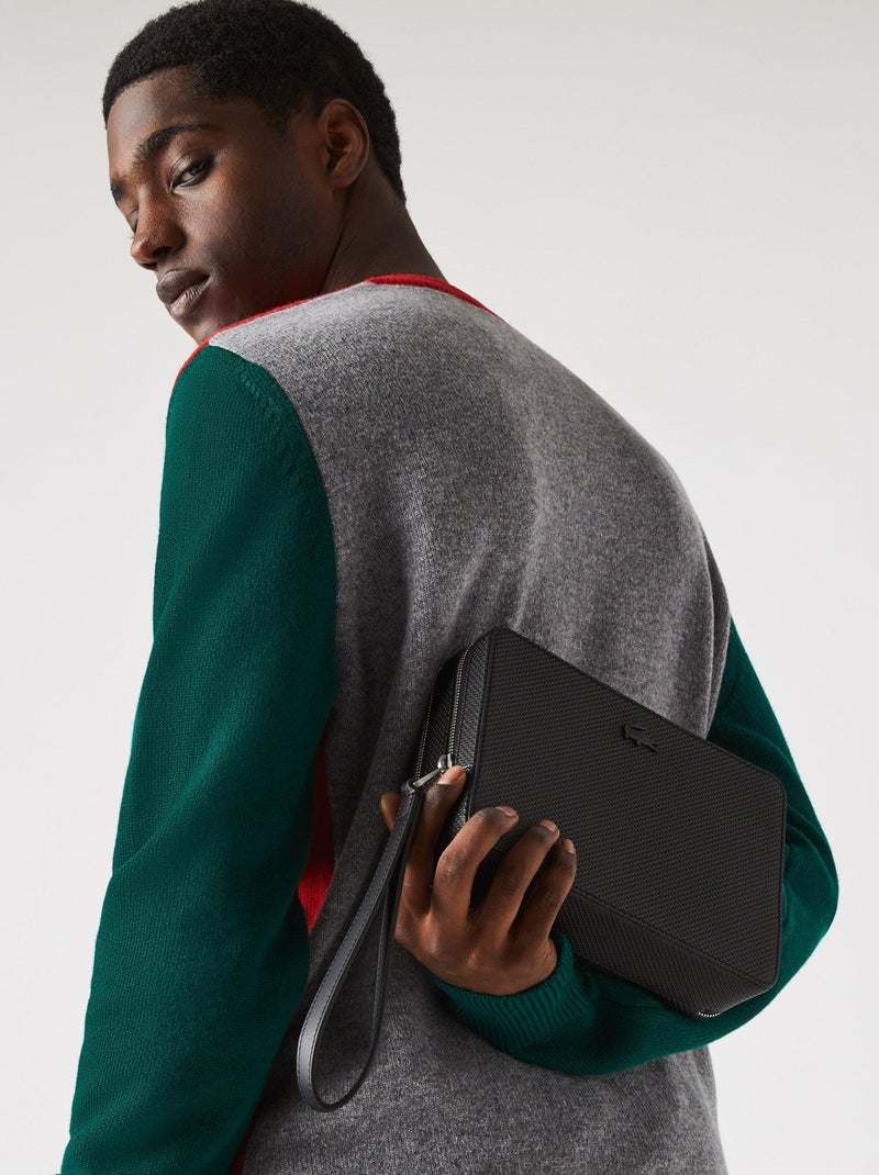 Pochette/Sacoche Lacoste cuir homme  Chantaco Noir - Kiabi