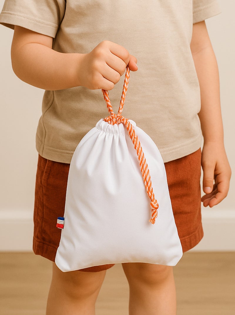 Pochon de Rangement en Coton Bio Blanc - Kiabi
