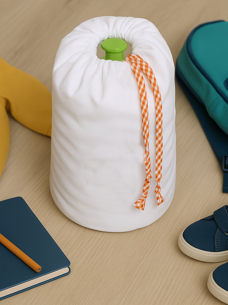 Pochon de Rangement en Coton Bio Blanc - Kiabi